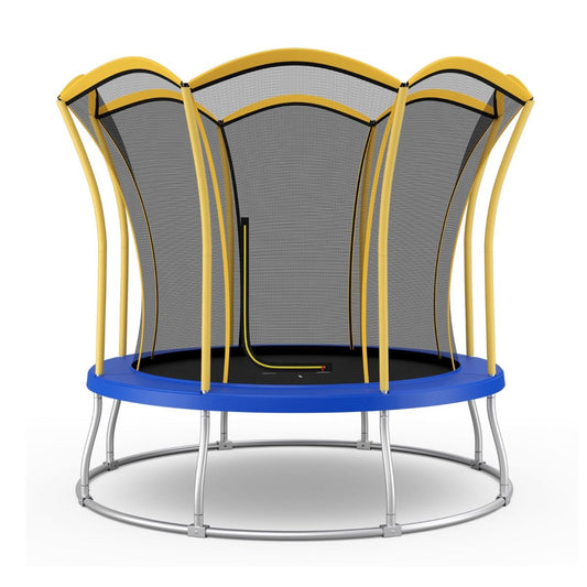 Trampoline Pour Enfants Ø 305 Cm En Forme De Fleur Avec Filet De Protection Coussin De Sécurité Et Cadre En Métal Galvanisé